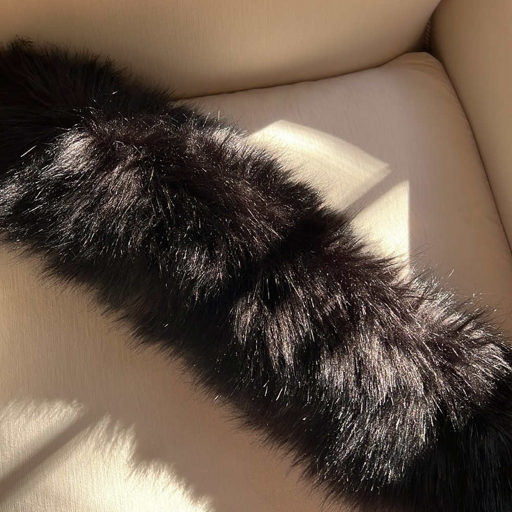 A New Day Black Faux Fur Scarf Stole - Picture 4 of 4